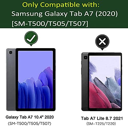 J & h כיסוי מקלדת Bluetooth אלחוטית עבור Samsung Galaxy Tab A7 10.4 '' [דגם: SM-T500/SM-T505], כיסוי עור כבשים